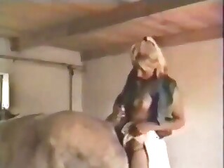 Strap-on bestiality with a lesbo mare fucker